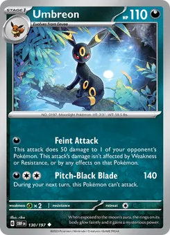 Umbreon [Feint Attack | Pitch-Black Blade] 카드 이미지