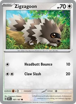 Zigzagoon [Headbutt Bounce | Claw Slash] 카드 이미지