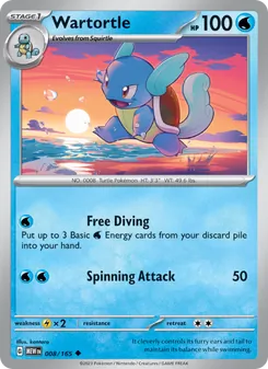 Wartortle [Free Diving | Spinning Attack] 카드 이미지