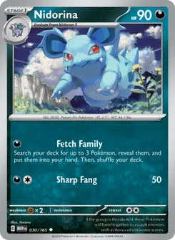 Nidorina [Fetch Family | Sharp Fang] 카드 이미지