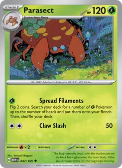 Parasect [Spread Filaments | Claw Slash] 카드 이미지