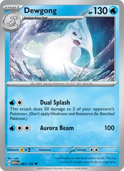 Dewgong [Dual Splash | Aurora Beam] 카드 이미지
