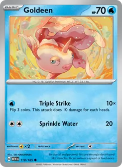 Goldeen [Triple Strike | Sprinkle Water] 카드 이미지