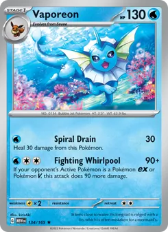 Vaporeon [Spiral Drain | Fighting Whirlpool] 카드 이미지