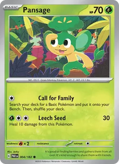 Pansage [Call for Family | Leech Seed]