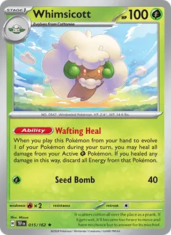 Whimsicott [Wafting Heal | Seed Bomb] 카드 이미지