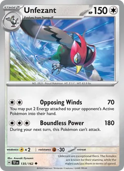 Unfezant [Opposing Winds | Boundless Power] 카드 이미지