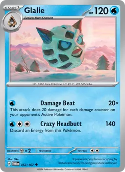 Glalie [Damage Beat | Crazy Headbutt] 카드 이미지