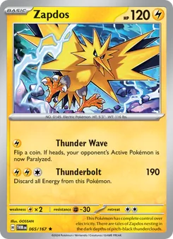 Zapdos [Thunder Wave | Thunderbolt] 카드 이미지
