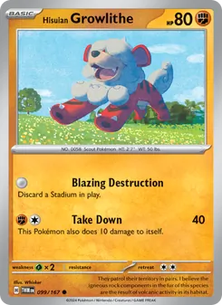 Hisuian Growlithe [Blazing Destruction | Take Down] 카드 이미지