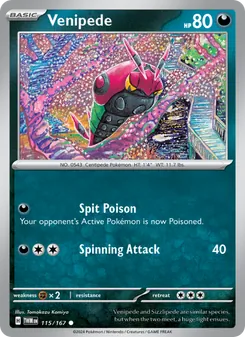 Venipede [Spit Poison | Spinning Attack] 카드 이미지