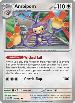 Ambipom [Wicked Tail | Gentle Slap] 카드 이미지