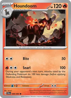 Houndoom [Bite | Snarl] 카드 이미지