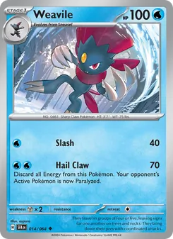 Weavile [Slash | Hail Claw] 카드 이미지