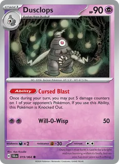 Dusclops [Cursed Blast | Will-O-Wisp] 카드 이미지