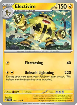 Electivire [Electroslug | Unleash Lightning] 카드 이미지