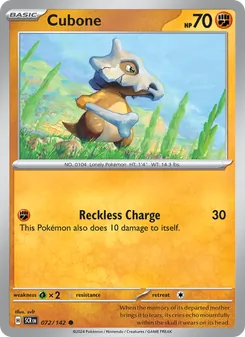 Cubone [Reckless Charge] 카드 이미지