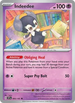 Indeedee [Obliging Heal | Super Psy Bolt] 카드 이미지