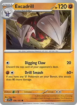 Excadrill [Digging Claw | Drill Smash] 카드 이미지