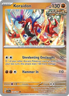 Koraidon [Unrelenting Onslaught | Hammer In] 카드 이미지