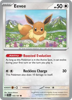 Eevee [Boosted Evolution | Reckless Charge] 카드 이미지