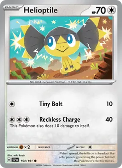 Helioptile [Tiny Bolt | Reckless Charge] 카드 이미지