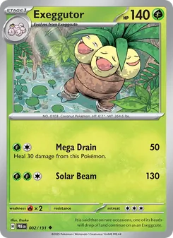 Exeggutor [Mega Drain | Solar Beam] 카드 이미지