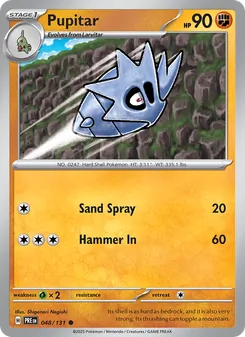 Pupitar [Sand Spray | Hammer In]