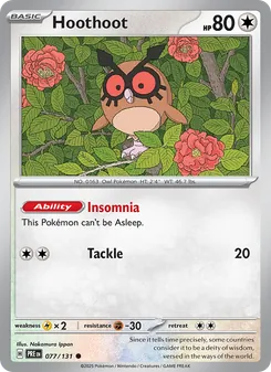 Hoothoot [Insomnia | Tackle] 카드 이미지