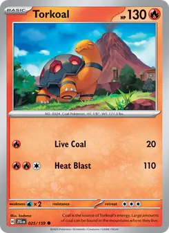 Torkoal [Live Coal | Heat Blast] 카드 이미지