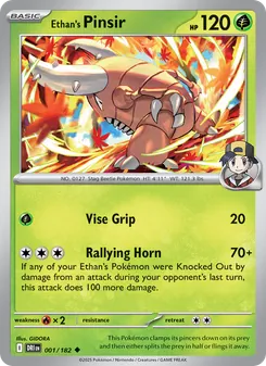 Ethan's Pinsir [Vise Grip | Rallying Horn] 카드 이미지