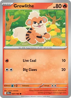 Growlithe [Live Coal | Dig Claws] 카드 이미지