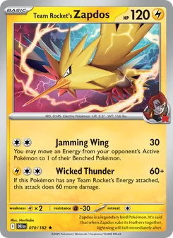 Team Rocket's Zapdos [Jamming Wing | Wicked Thunder]