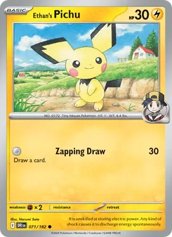 Ethan's Pichu [Zapping Draw] 카드 이미지