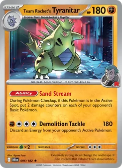 Team Rocket's Tyranitar [Sand Stream | Demolition Tackle]