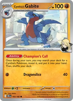 Cynthia's Gabite [Champion's Call | Dragonslice] 카드 이미지