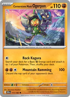 Cornerstone Mask Ogerpon [Rock Kagura | Mountain Ramming] 카드 이미지