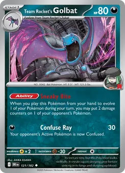 Team Rocket's Golbat [Sneaky Bite | Confuse Ray] 카드 이미지