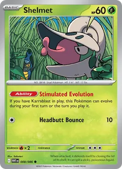 Shelmet [Stimulated Evolution | Headbutt Bounce] 카드 이미지