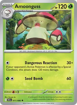 Amoonguss [Dangerous Reaction | Seed Bomb] 카드 이미지