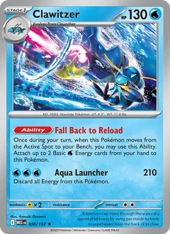 Clawitzer [Fall Back to Reload | Aqua Launcher] 카드 이미지