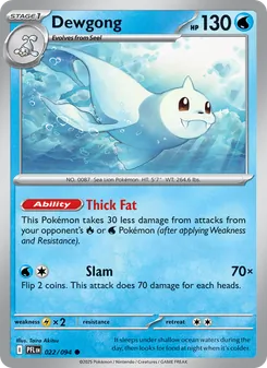Dewgong [Thick Fat | Slam] 카드 이미지