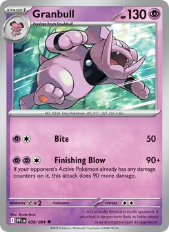 Granbull [Bite | Finishing Blow] 카드 이미지
