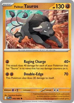Paldean Tauros [Raging Charge | Double-Edge]