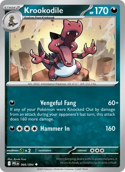 Krookodile [Vengeful Fang | Hammer In] 카드 이미지