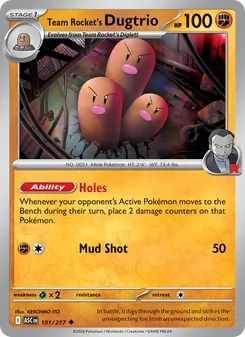 Team Rocket's Dugtrio [Holes | Mud Shot]