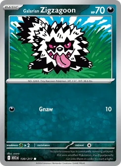 Galarian Zigzagoon [Gnaw] 카드 이미지