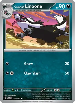 Galarian Linoone [Gnaw | Claw Slash] 카드 이미지