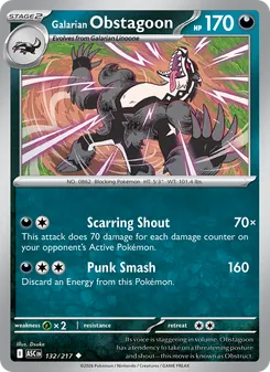 Galarian Obstagoon [Scarring Shout | Punk Smash] 카드 이미지