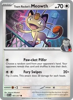 Team Rocket's Meowth [Paw-cket Pilfer | Fury Swipes]